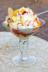 Ice cream with fruits