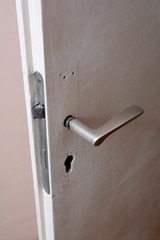 Doorhandle on a white door