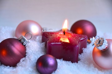 Grußkarte - Adventskerze - Stern - Weihnachtsdekoration