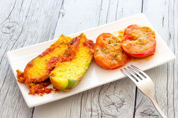 Stuffed tomatoes and Zucchini