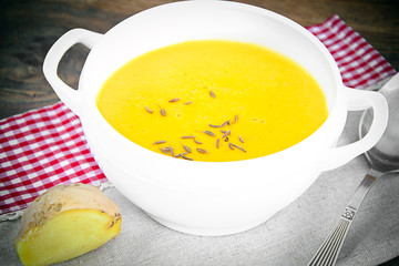 Diet and Healthy Organic Food: Pumpkin Soup.