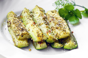 Sliced Pickles with Relish on a Plate.