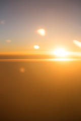 sunset view from the airplane