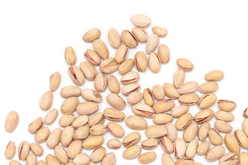 pistachios on a white background. close