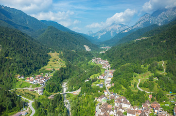 Aerial view on Prato Carnico