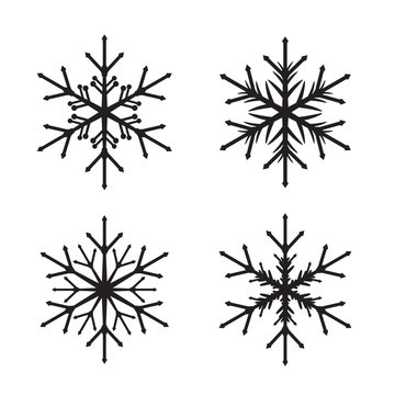 Collection of Black Snowflakes.