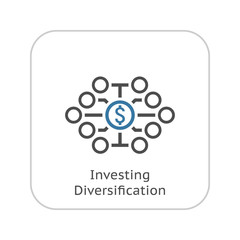Investing Diversification Icon. Flat Design.