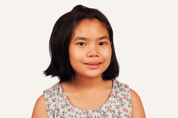 cute girl smile and happy