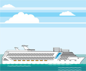Cruise ship vector