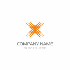 initial X dot cross simple logo icon