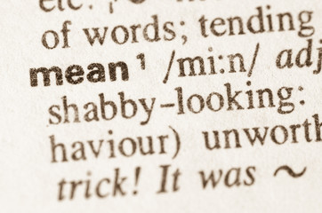Dictionary definition of word mean