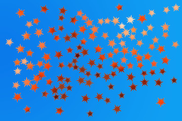 étoiles rouges sur fond bleu