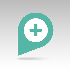 Plus, Hospital ,Pharmacy, Clinic pin map icon. 