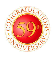 modern red round anniversary logo