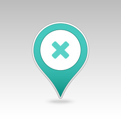 Delete pin map icon. Map pointer, markers. 