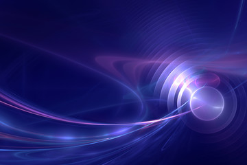 Blue Futuristic Background - concept of science, technology, global communication