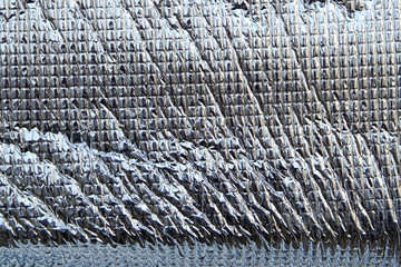 Close up of silver foil insulation