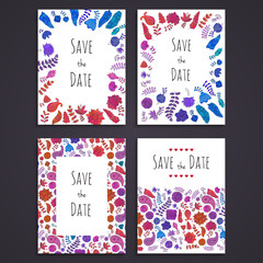Collection of doodle greeting card templates