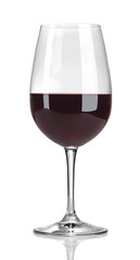 Glass of red wine, isolated on white