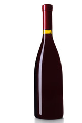 Bottle of red wine, isolated on white