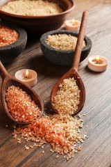 Beautiful spa composition on table close up