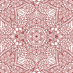 Mehndi henna design seamless pattern