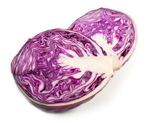 Red cabbage isolated on white