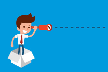 Man thinking out of the box