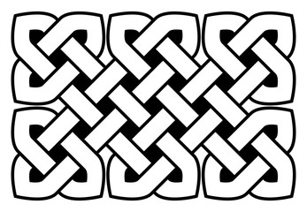 A Celtic knot illustration (black and white, isolated)