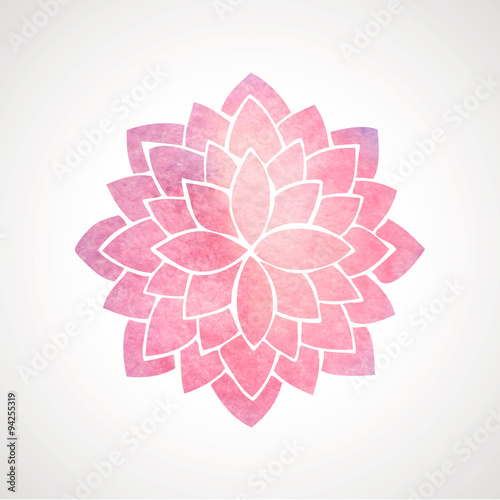 Download "Watercolor pink flower pattern. Silhouette of lotus ...