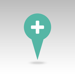 Obraz premium Plus, Hospital ,Pharmacy, Clinic pin map icon. 