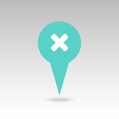 Obraz premium Delete pin map icon. Map pointer, markers. 