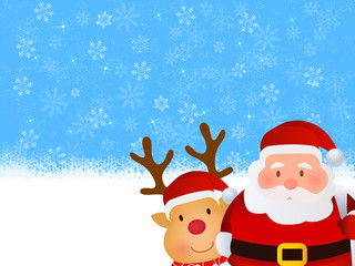 クリスマス　雪　サンタ　背景
