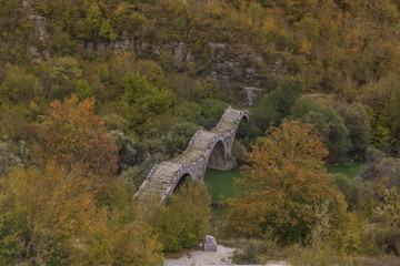 bridge Plakida or Kalogeriko, arched, Ioannina Zagori Greece