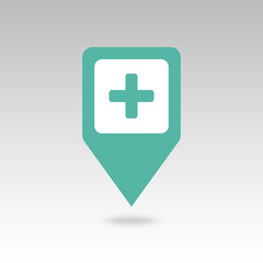Plus, Hospital ,Pharmacy, Clinic pin map icon. 