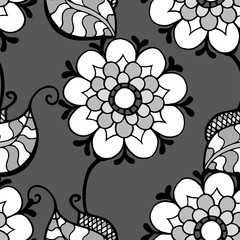 Monochrome Floral Pattern.