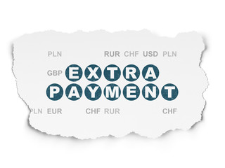 Banking concept: Extra Payment on Torn Paper background