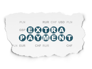 Fototapeta premium Banking concept: Extra Payment on Torn Paper background