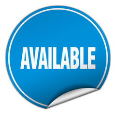 available round blue sticker isolated on white