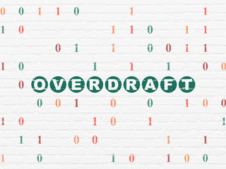 Business concept: Overdraft on wall background