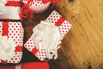 Christmas presents on the table