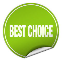 best choice round green sticker isolated on white