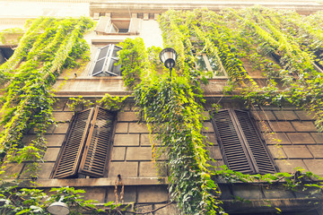 beautiful building in old part of Rome, Italy © lukaszimilena