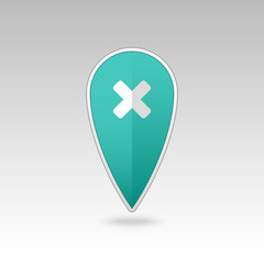 Fototapeta premium Delete pin map icon. Map pointer, markers. 