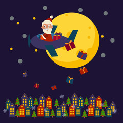 Obraz na płótnie Canvas Christmas card with Santa Claus