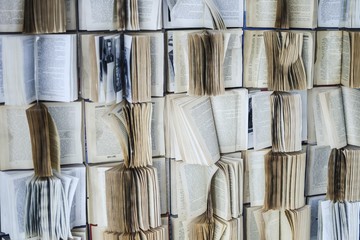 wall with an open book