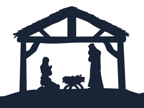 recommend clip art: Christian Nativity Christmas Scene Silhouettes