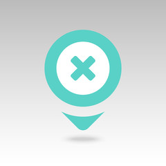 Delete pin map icon. Map pointer, markers. 