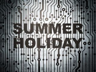 Travel concept: circuit board with Summer Holiday