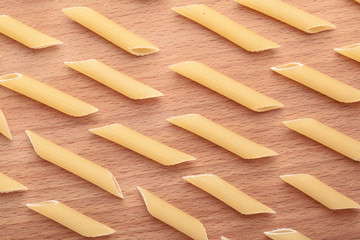 raw the pasta closeup